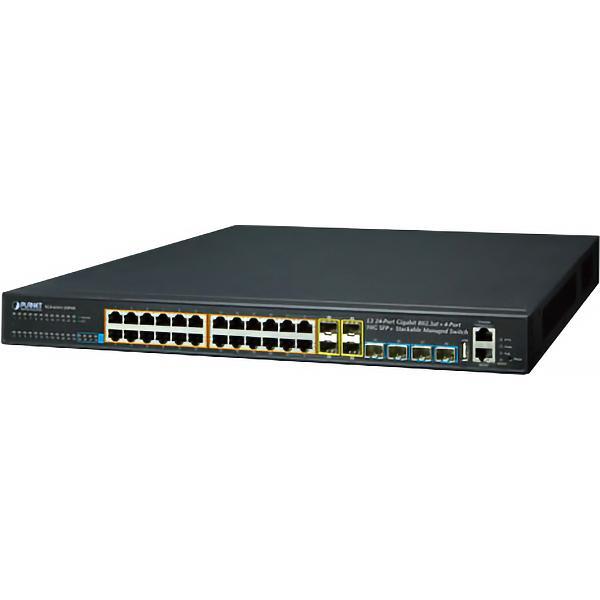 Коммутатор PLANET SGS-6341-24P4X Layer 3 24-Port 10/100/1000T 802.3at POE + 4-Port 10G SFP+ Stackable Managed - фото 1 - id-p212708243
