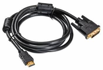 Кабель Buro HDMI-19M-DVI-D-1.8m 24M/19M 1.8м позол/ ферритовые кольца - фото 1 - id-p212709359