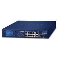 Коммутатор PLANET 8-Port 10/100TX 802.3at PoE + 2-Port Gigabit TP/SFP combo Desktop Switch with LCD PoE