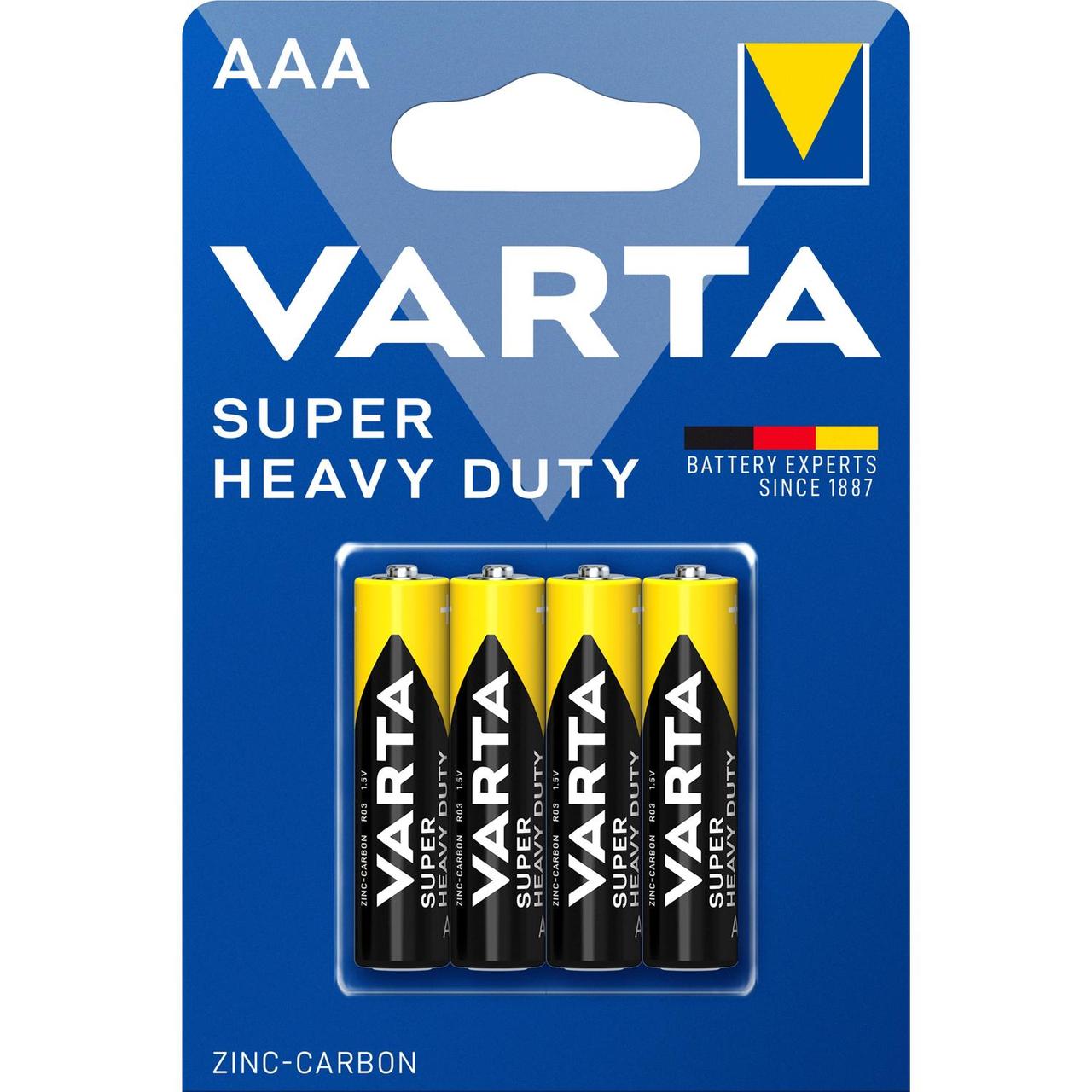 Батарейка Varta SUPERLIFE R03 AAA BL4 Heavy Duty 1.5V (2003) (4/48/240) VARTA 02003101414 - фото 1 - id-p212734317