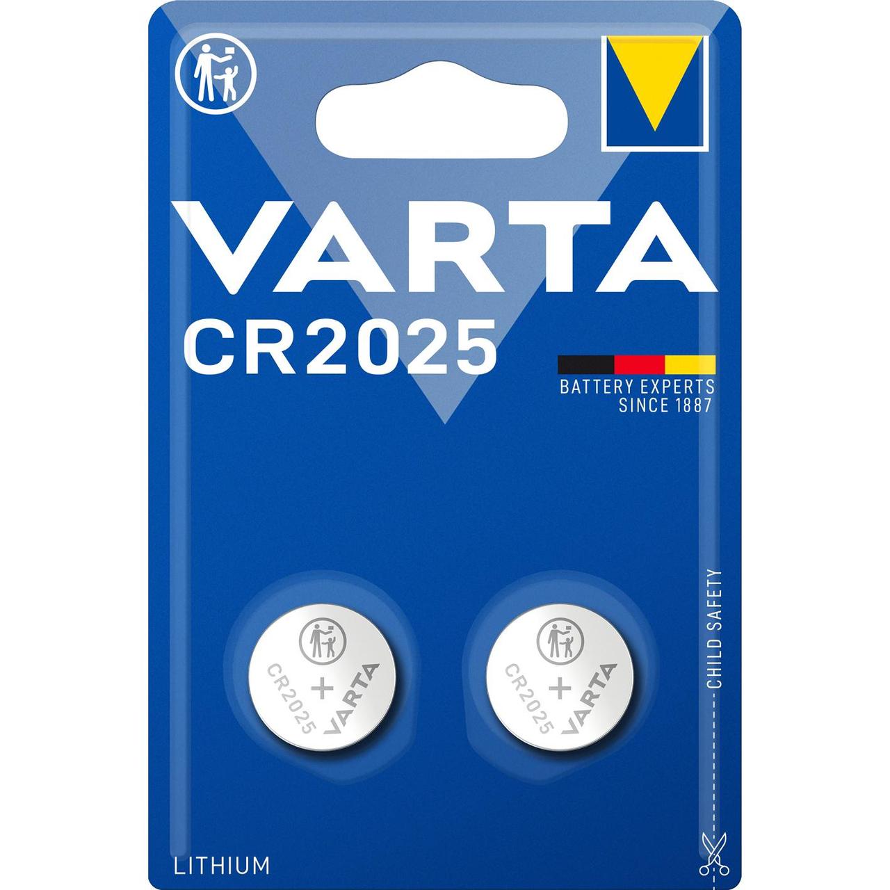 Батарейка Varta ELECTRONICS CR2025 BL2 Lithium 3V (6025) (2/20/200) VARTA 06025101402 - фото 1 - id-p212734320