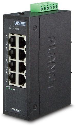 ISW-800T коммутатор для монтажа в DIN рейку PLANET. IP30 Compact size 8-Port 10/100TX Fast Ethernet - фото 1 - id-p212710610