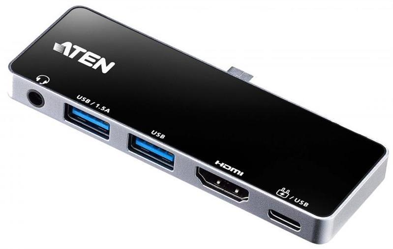 Док-станция ATEN UH3238-AT внешн. 5 портов:USB 3.2 Gen 1 (2x тип A+тип C)+HDMl+3.5mm jack ~ питание от шины ~ - фото 1 - id-p212711839