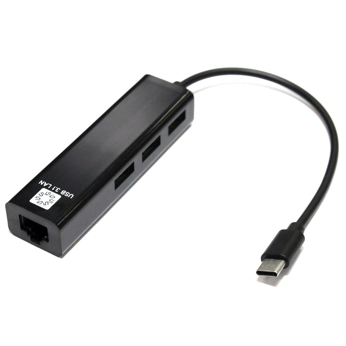 5bites UA3C-45-09BK Кабель-адаптер USB3.1 / 3*USB2.0 / RJ45 100MB / BLACK - фото 1 - id-p212715548