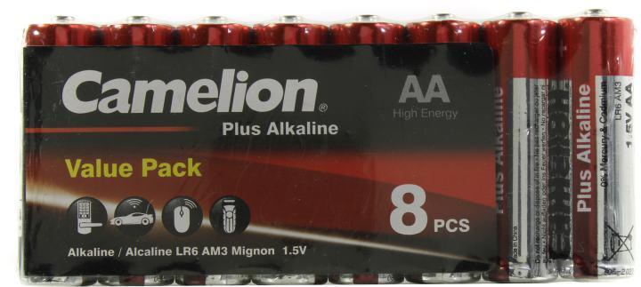 Батарея питания Camelion LR6-SP8 Size "AA" 1.5V щелочной (alkaline) уп.8 шт - фото 1 - id-p212730239