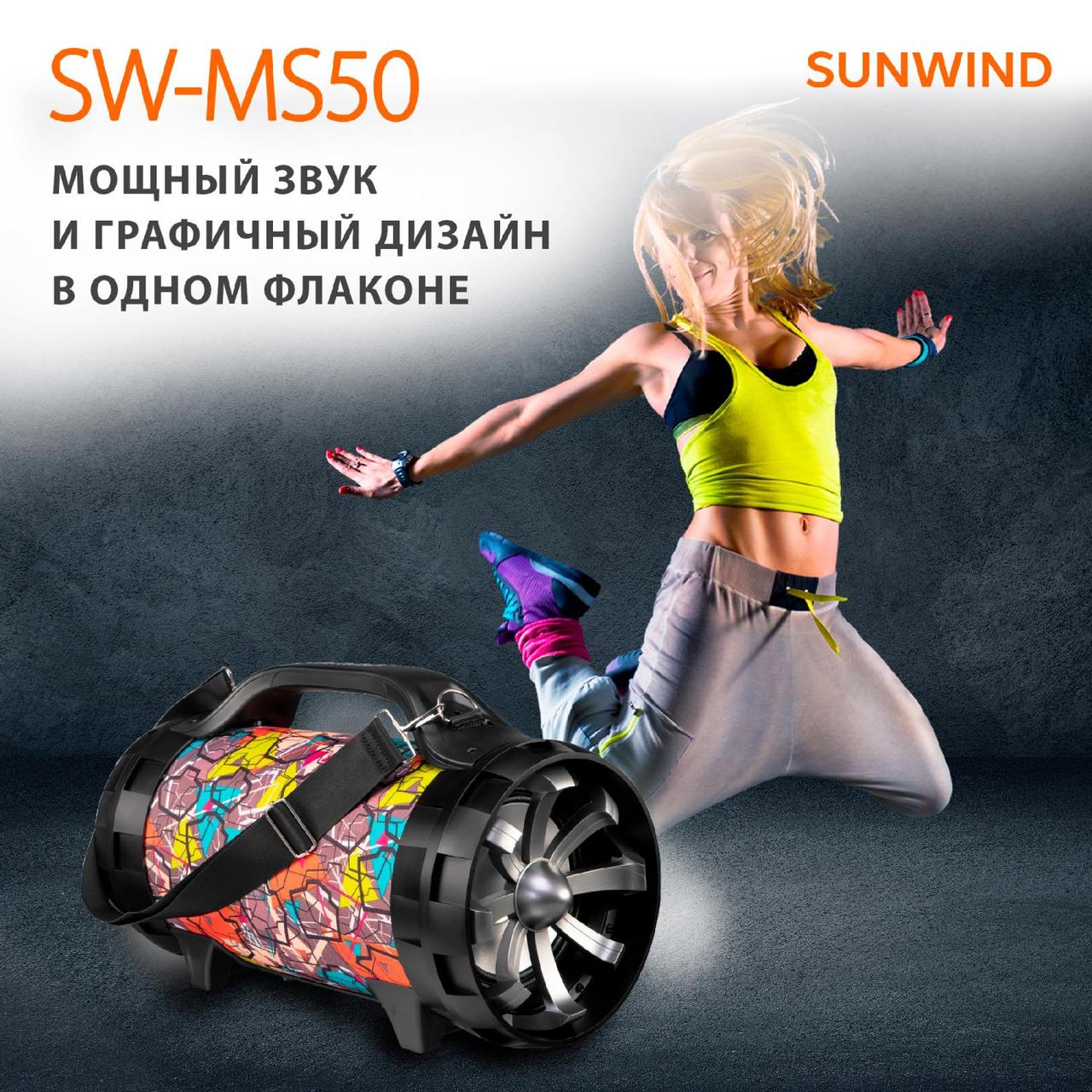 Музыкальный центр SunWind SW-MS50 черный 45Вт FM USB BT SD/MMC - фото 1 - id-p212719155