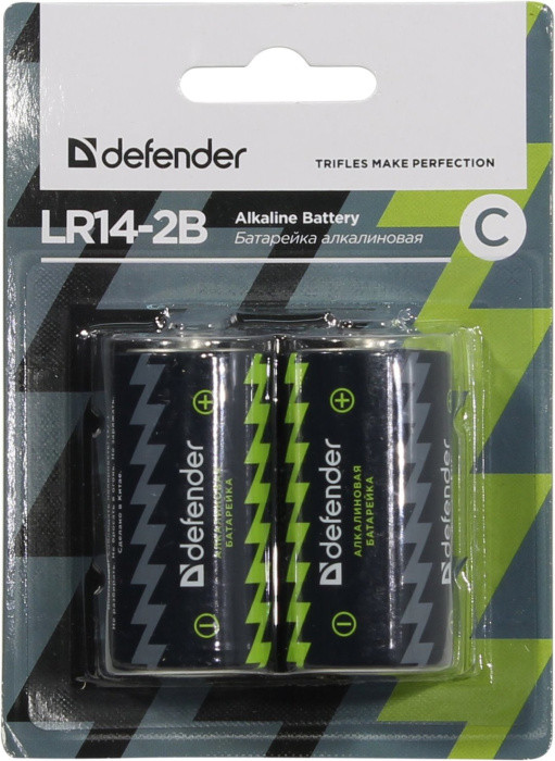 Элемент питания Defender LR14-2B Size"C" 1.5V щелочной (alkaline) уп. 2шт 56032 - фото 1 - id-p212730265