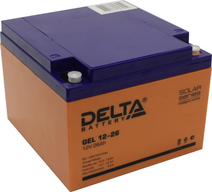 Аккумулятор для ИБП гелевый 12В/26Ач Delta GEL 12-26 срок службы 12 лет - фото 1 - id-p212720314