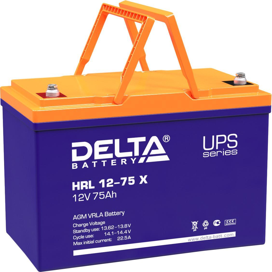 Аккумулятор для ИБП 12В/75Ач Delta HRL 12-75 X срок службы 12 лет - фото 1 - id-p212720333