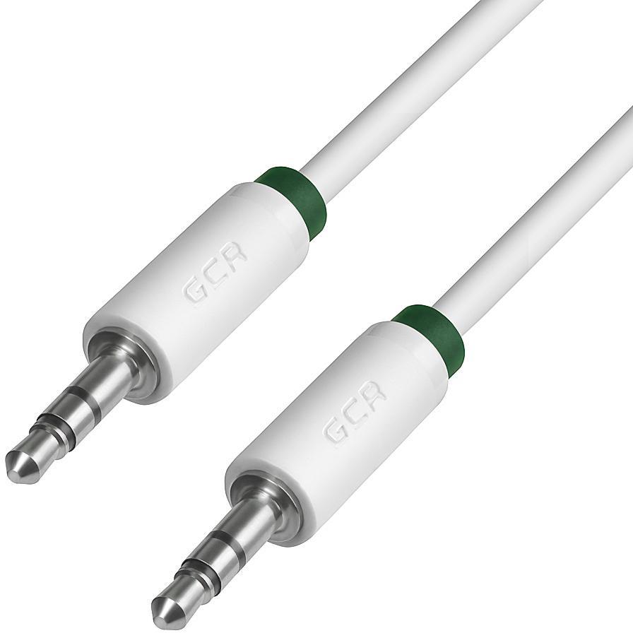 Greenconnect Кабель аудио 3.0m jack 3,5mm/jack 3,5mm белый, зеленая окантовка, ультрагибкий, 28 AWG, M/M, - фото 1 - id-p212733537