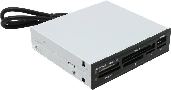 Картридер Aerocool АТ-981 3.5" Internal USB2.0 CF/MD/MMC/SDHC/microSDHC/xD/MS(/Pro/Duo/M2) Card - фото 1 - id-p212732575