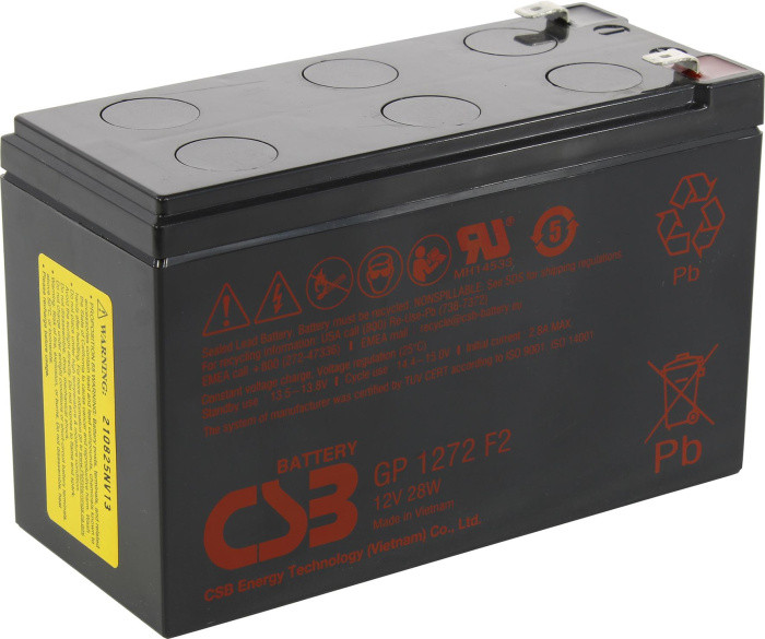 Аккумуляторная батарея CSB GP-1272 (12V, 7,2Ah, 28W) клеммы F2 - фото 1 - id-p212728116