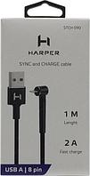 HARPER STCH-590 Black Кабель USB AM-- Lightning Г-образный 1м
