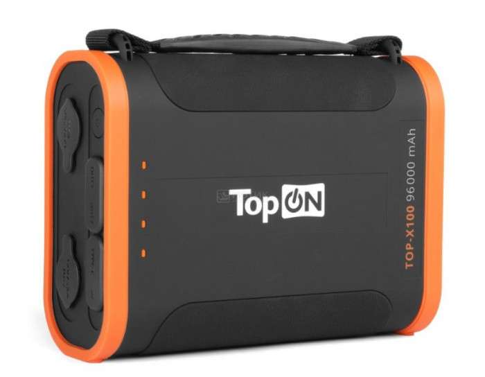Универсальный внешний аккумулятор TopON TOP-X100 USB-C 60W, 2xUSB, 2 авторозетки, фонарь, для цифровой - фото 1 - id-p212729473