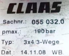 Блок распределительный Claas 055 032.0 (055032.0, 0550320) для кормоуборочных комбайнов CLAAS Jaguar