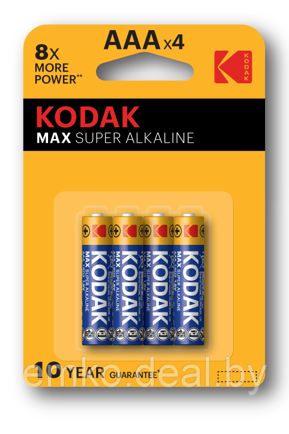 KODAK MAX SUPER ALKALINE AAA LR03 4BL - фото 1 - id-p212748208