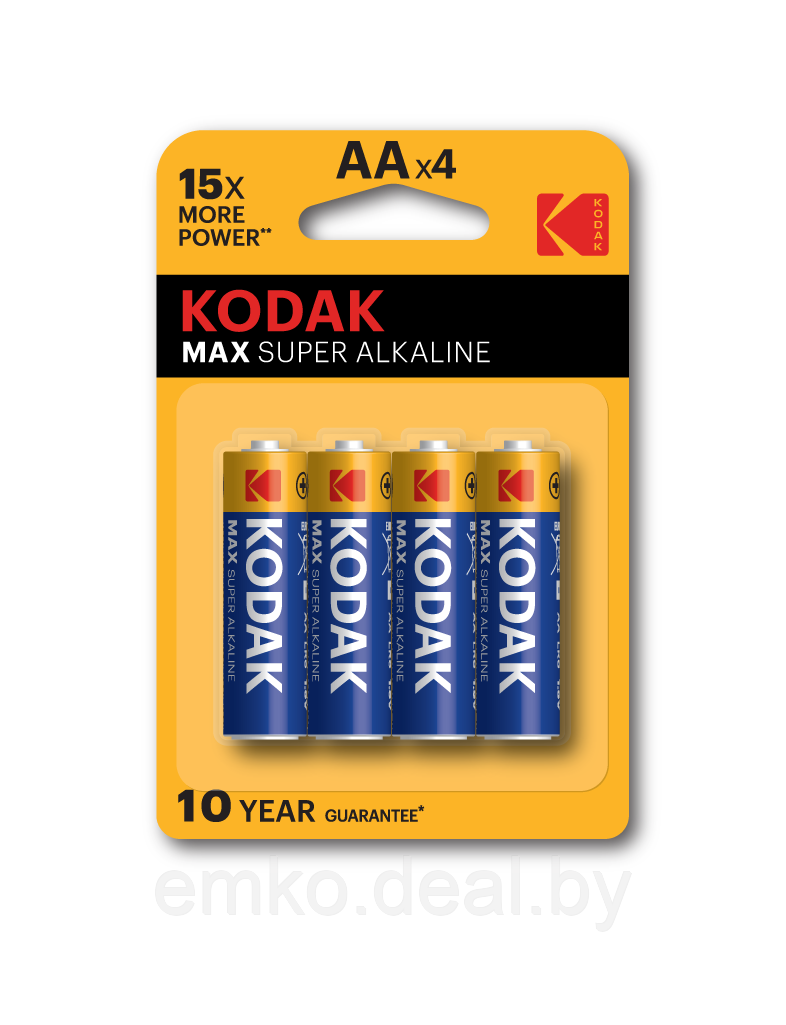 KODAK MAX SUPER ALKALINE AA LR6 4BL - фото 1 - id-p212748357