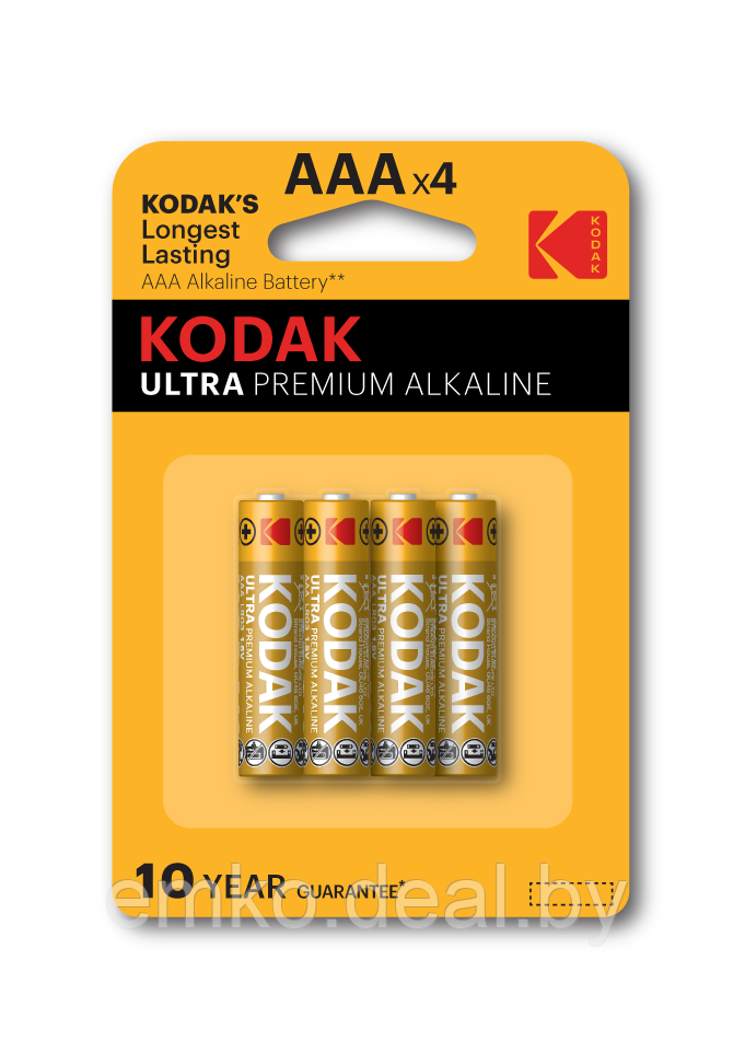 KODAK ULTRA PREMIUM ALKALINE AAA LR03 4BL - фото 1 - id-p212748390