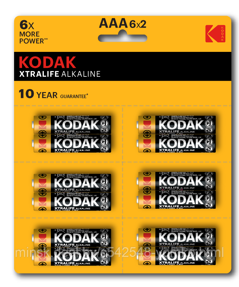 KODAK XTRALIFE ALKALINEL AAA R03 12BL PERFORATED (6X2BL) - фото 1 - id-p212748700