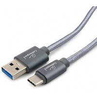 Cablexpert Кабель USB 3.0 CC-P-USBC03Gy-1.8M AM/Type-C, серия Platinum, длина 1.8м, титан, блистер