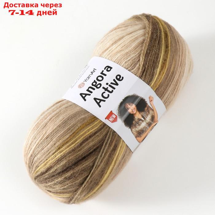 Пряжа "Angora Active" 25% мохер, 75% акрил 500м/100гр (843 беж корич) - фото 2 - id-p212675660