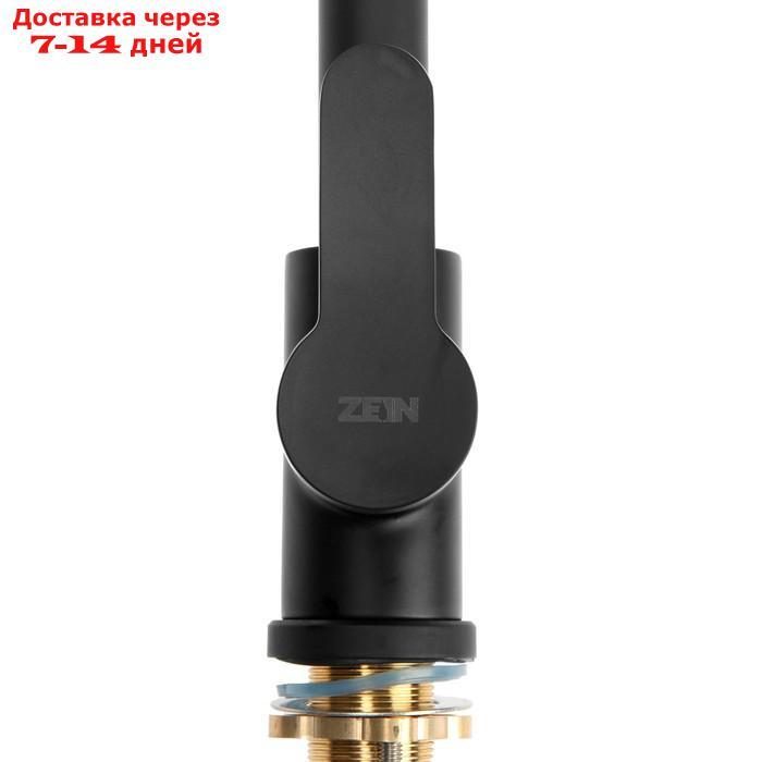 Смеситель для кухни ZEIN Z1299, однорычажный, выдвижная лейка, цвет черный - фото 5 - id-p212675761