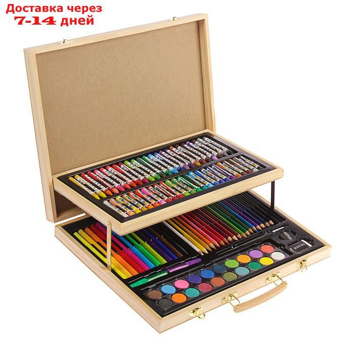Набор для рисования в деревянной коробке, складной - фото 1 - id-p212676953