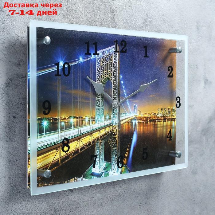 Часы настенные, серия: Город, "Ночной мост", 25х35 см, микс - фото 2 - id-p212676029