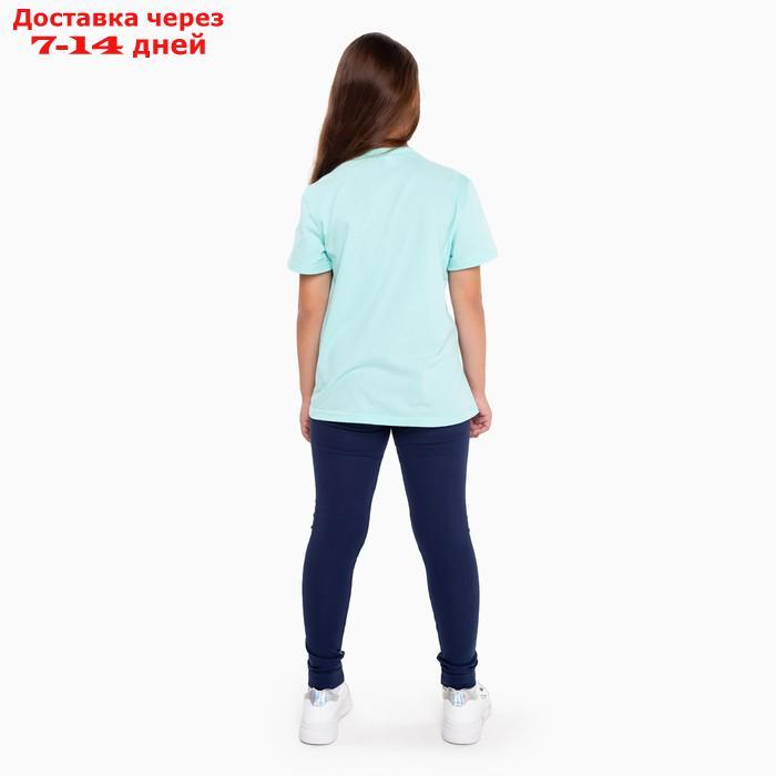 Леггинсы (термо) для девочки, цвет синий/меланж, рост 140 см - фото 4 - id-p212676139