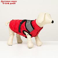 Куртка для собак со светоотражающей шлейкой, размер14 (ДС 32 ОГ 42 ОШ 31), розовая