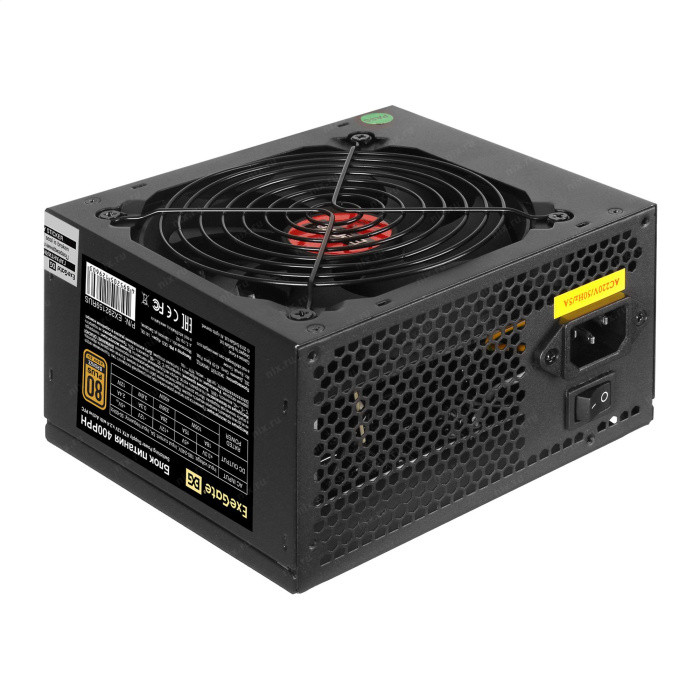 Блок питания 400W ExeGate 80 PLUS® Bronze 400PPH-OEM (ATX, APFC, КПД 88% (80 PLUS Bronze), 12cm fan, 20+4pin, - фото 1 - id-p212721579