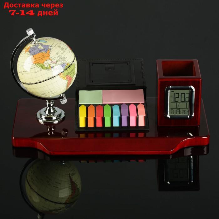 Набор настольный 3в1 (блок д/бумаг, карандашница с часами, глобус, калькулятор), микс - фото 2 - id-p212675209