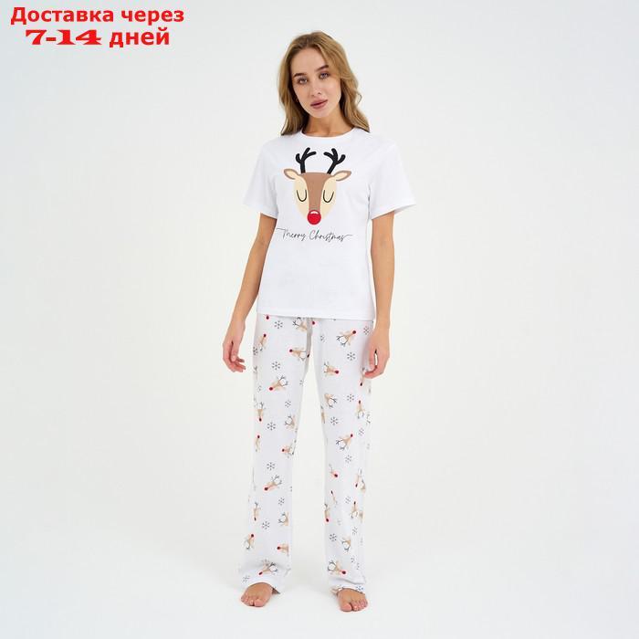 Пижама женская (футболка и брюки) KAFTAN "Deers" р.52-54 - фото 1 - id-p212677396