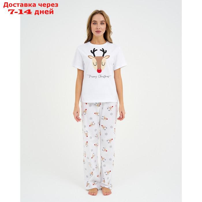 Пижама женская (футболка и брюки) KAFTAN "Deers" р.52-54 - фото 7 - id-p212677396