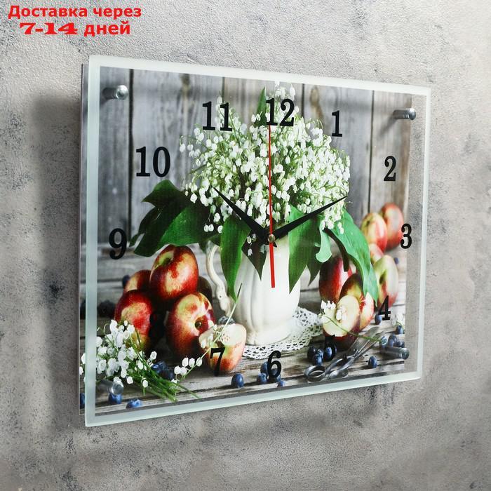 Часы настенные, серия: Цветы, "Цветы и яблоки", 30х40 см - фото 2 - id-p212676415