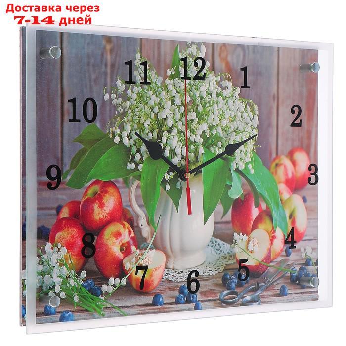 Часы настенные, серия: Цветы, "Цветы и яблоки", 30х40 см - фото 4 - id-p212676415