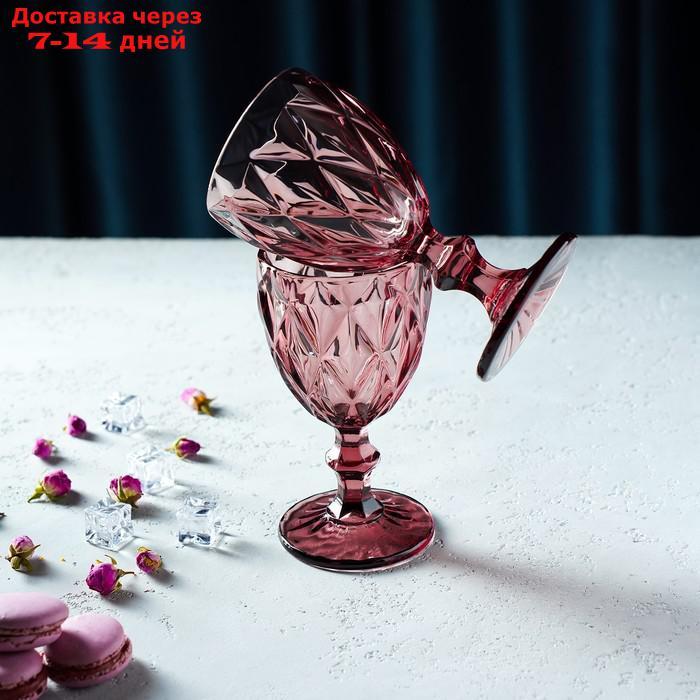 Набор бокалов Magistro "Круиз", 250 мл, 8×15,3 см, 2 шт, цвет розовый - фото 4 - id-p212676499