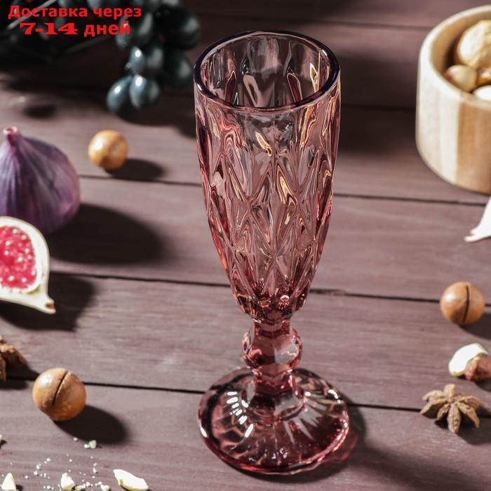 Набор бокалов для шампанского Magistro "Круиз", 160 мл, 7×20 см, 6 шт, цвет розовый - фото 2 - id-p212676501