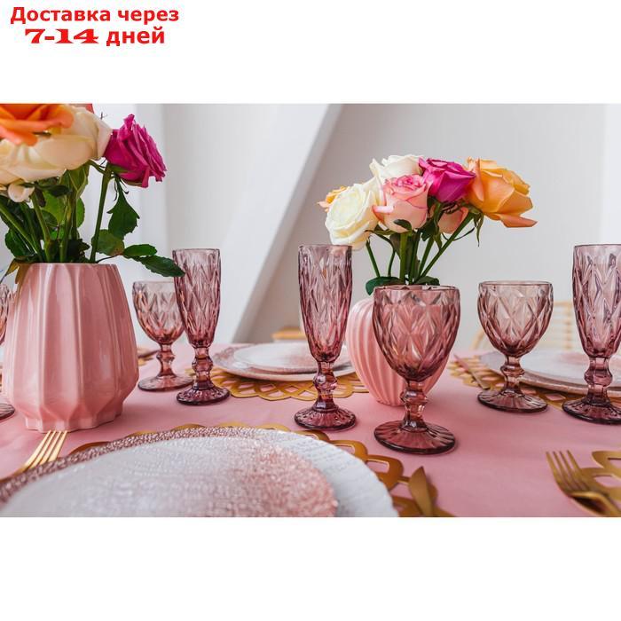 Набор бокалов для шампанского Magistro "Круиз", 160 мл, 7×20 см, 6 шт, цвет розовый - фото 3 - id-p212676501