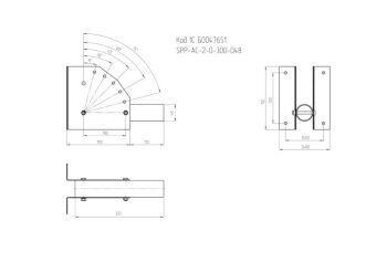 ЭРА SPP-AC2-0-300-048 ЭРА Кронштейн для уличного светильника с перемен углом 300*150*120 d48mm (10/400) - фото 2 - id-p212769222