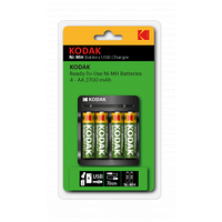 Kodak Зарядное устройство для аккумуляторов Kodak USB Overnight charger with 4 x AA 2700 mAh [K4AA/AAA]