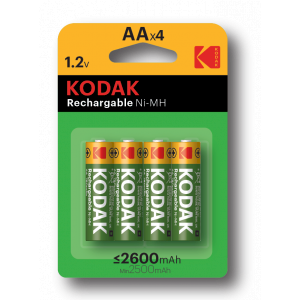 Кодак Аккумуляторы NiMH (никель-металлгидридные) Kodak HR6-4BL 2600mAh [KAAHR-4] (80/640/15360) - фото 1 - id-p212771280