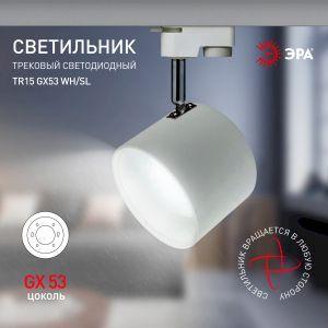 OEM Трековый светильник однофазный ЭРА TR15 GX53 WH/SL под лампу белый/серебро - фото 7 - id-p212772604