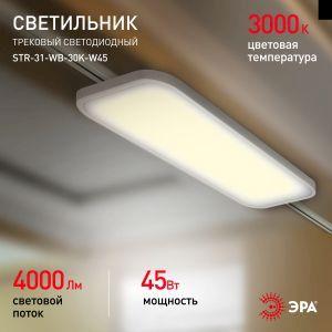 OEM Трековый светильник трехфазный ЭРА STR-31-WB-30K-W45 панель 45Вт 3000К 4000Лм белый - фото 10 - id-p212772661