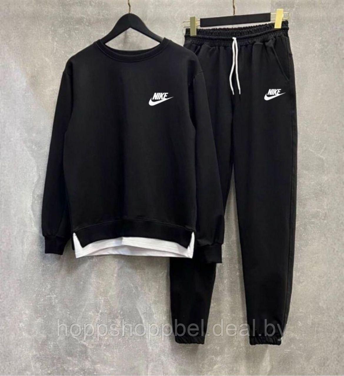 Костюм спортивный Nike штаны и байка / хлопковые. Размеры: 46.48,50,52,54,56 Чёрный - фото 2 - id-p212776267