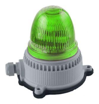 Техэнерго Сигнальный маяк зеленый OVOPG9FMT12240DA4, 12/240В AC/DC, лампа ксенон Ba15d, (постоянного - фото 1 - id-p212775956