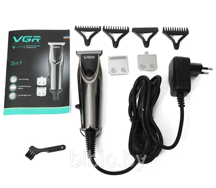 Электрическая машинка триммер для стрижки волос, бороды, бритья VGR V-111, мужская электро бритва - фото 3 - id-p212776273
