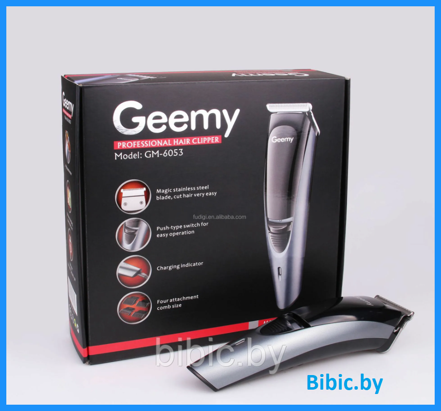 Электрическая машинка триммер для стрижки волос, бритья бороды Geemy GM-6053, мужская электро бритва, фото 1