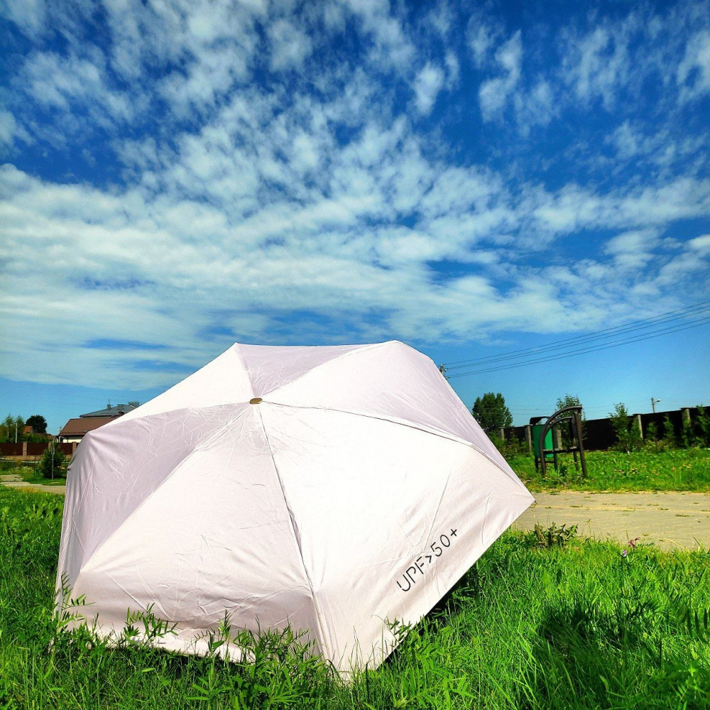 Мини - зонт карманный полуавтомат, 2 сложения, купол 95 см, 6 спиц, UPF 50+ / Защита от солнца и дождя - фото 4 - id-p212777903