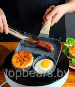Сковорода разделенная для завтрака с антипригарным покрытием EggSteak Frying Pan / Сковорода с ручкой три - фото 1 - id-p212784340